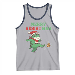 Merry Resistmas Frog Christmas Tank Top TS14 Athletic Heather Navy Print Your Wear