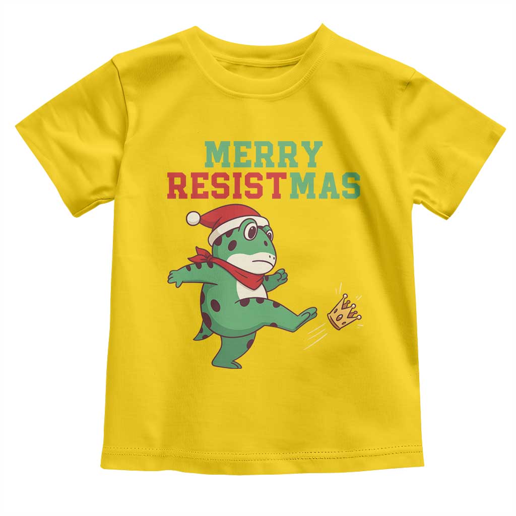 Merry Resistmas Frog Christmas Toddler T Shirt TS14 Daisy Print Your Wear