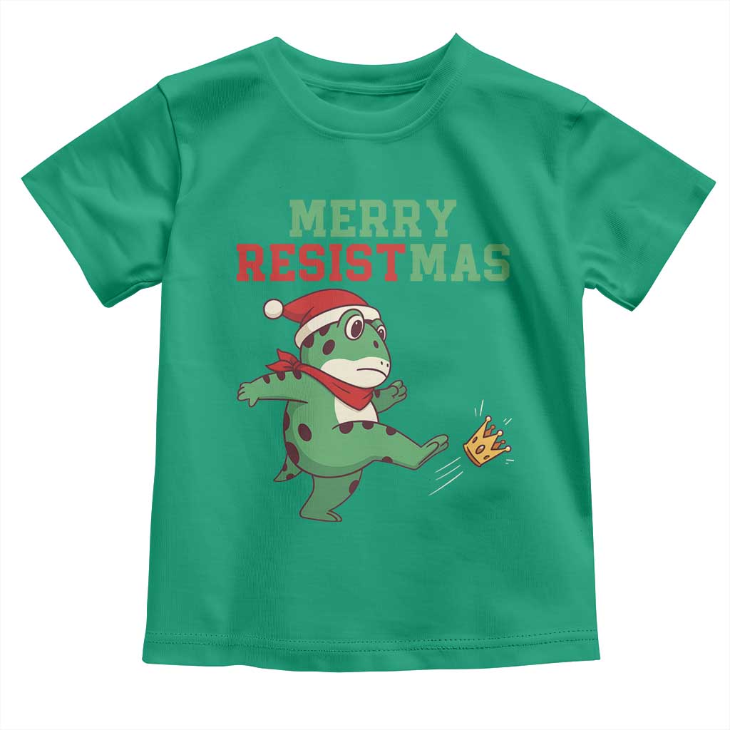 Merry Resistmas Frog Christmas Toddler T Shirt TS14 Irish Green Print Your Wear