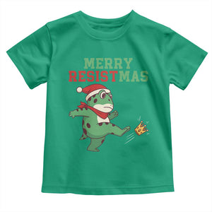 Merry Resistmas Frog Christmas Toddler T Shirt TS14 Irish Green Print Your Wear
