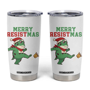 Merry Resistmas Frog Christmas Tumbler Cup TS14 White Print Your Wear