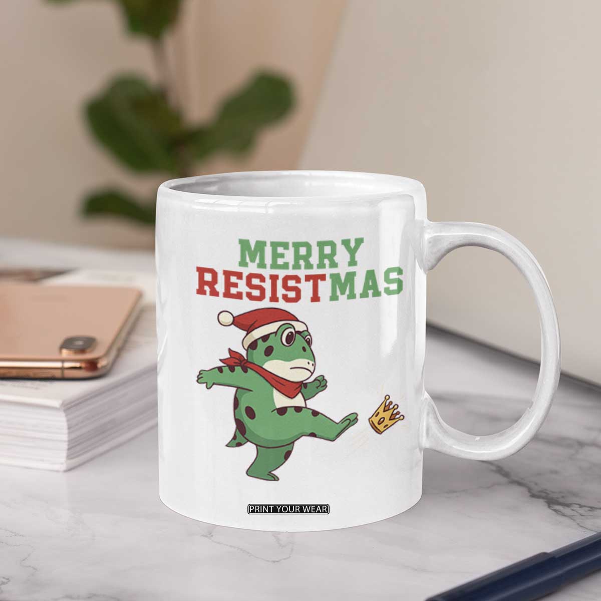 Merry Resistmas Frog Christmas Coffee Mug TS14 Print Your Wear