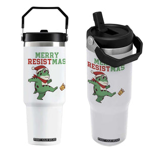 Merry Resistmas Frog Christmas Flip Straw Tumbler TS14 One Size: 30 oz White Print Your Wear