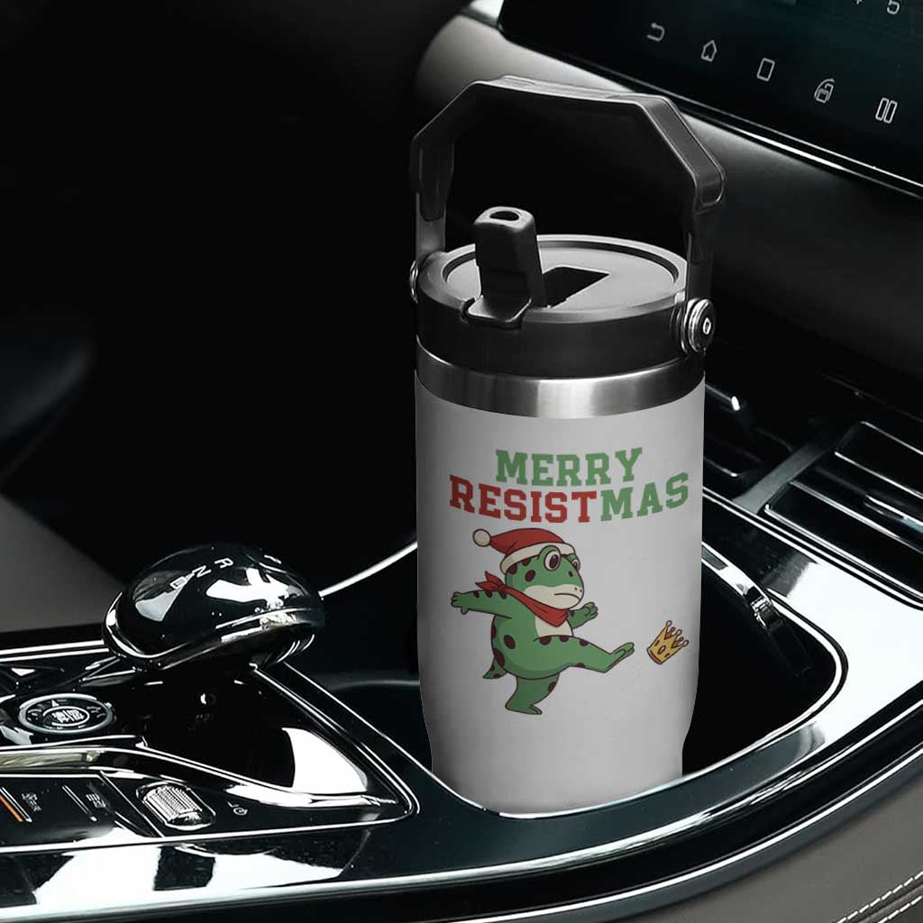 Merry Resistmas Frog Christmas Flip Straw Tumbler TS14 Print Your Wear