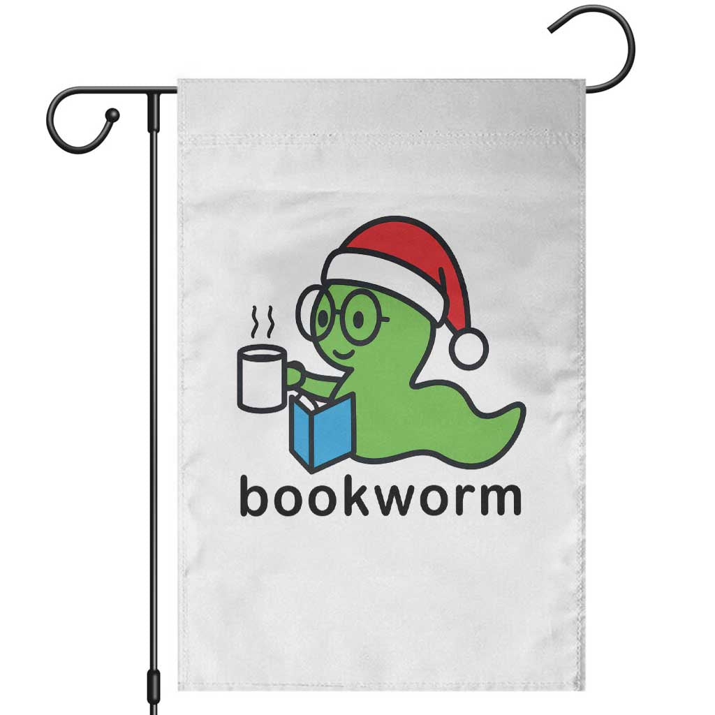 Bookworm Christmas Garden Flag Reading Book Lover TS14 White Print Your Wear
