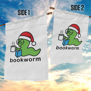 Bookworm Christmas Garden Flag Reading Book Lover TS14 Print Your Wear
