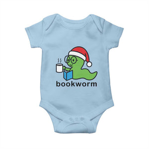 Bookworm Christmas Baby Onesie Reading Book Lover TS14 Light Blue Print Your Wear