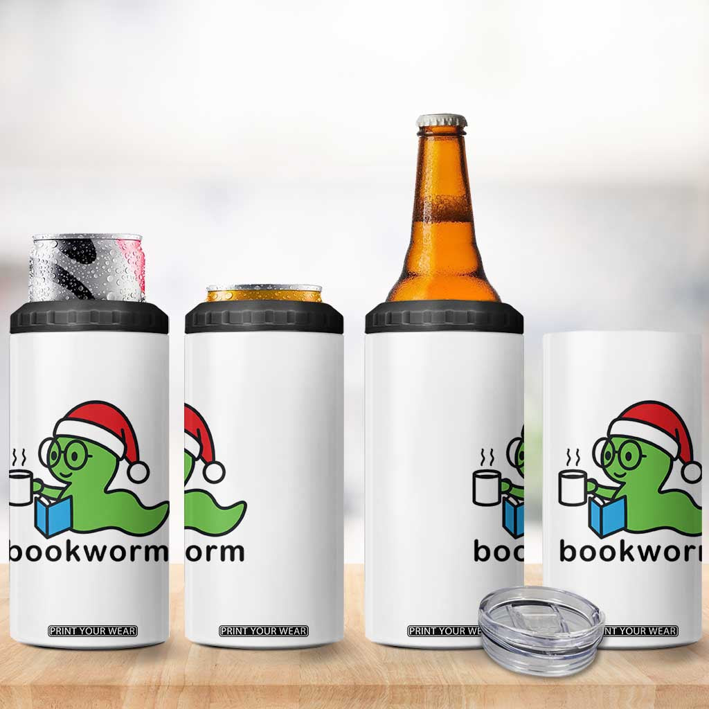 Bookworm Christmas 4 in 1 Can Cooler Tumbler Reading Book Lover TS14 Print Your Wear