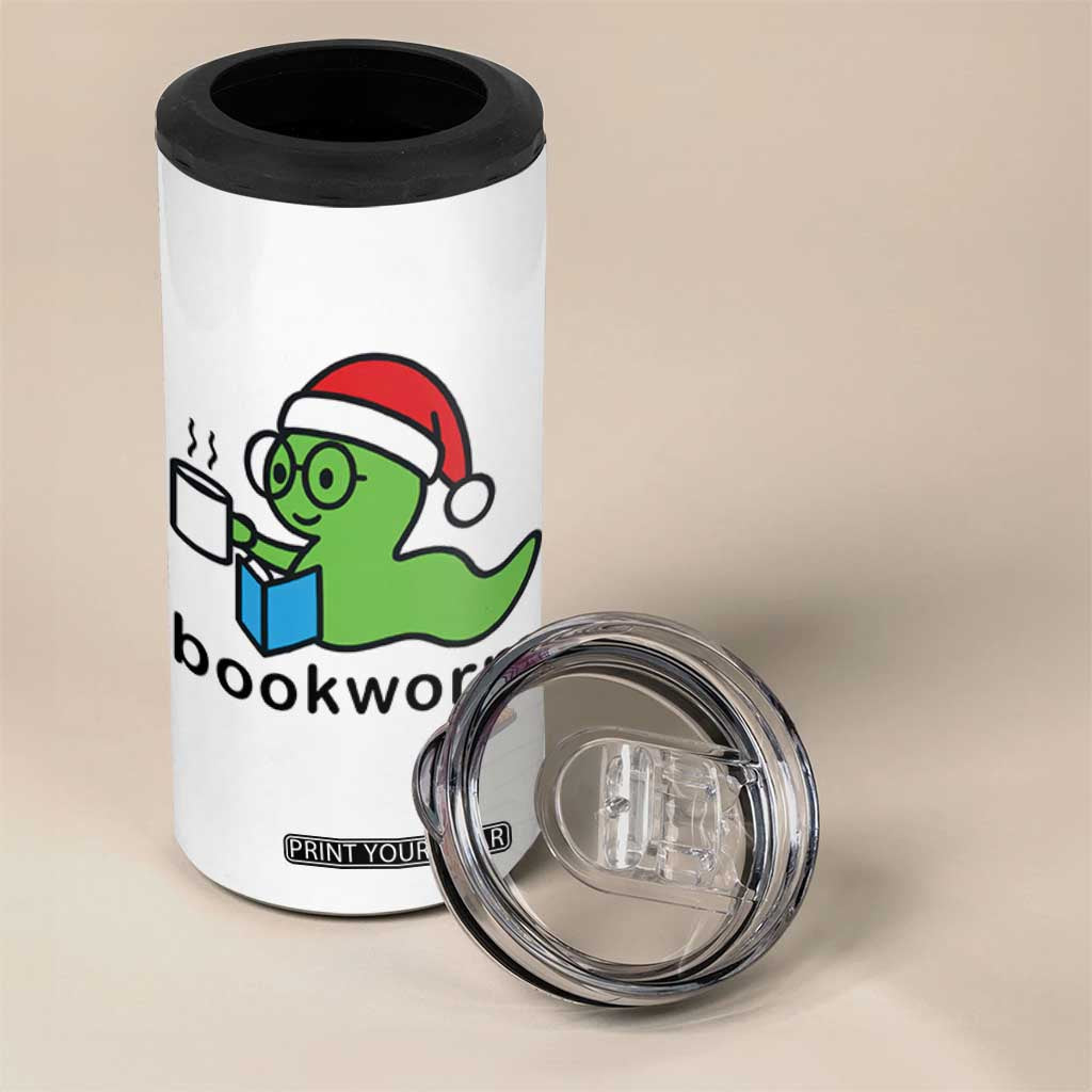 Bookworm Christmas 4 in 1 Can Cooler Tumbler Reading Book Lover TS14 Print Your Wear