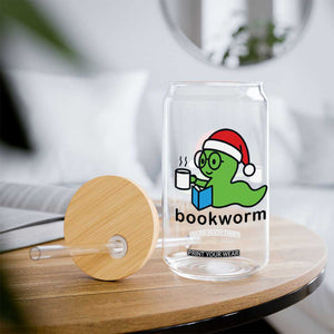 Bookworm Christmas Glass Can Reading Book Lover TS14 Print Your Wear