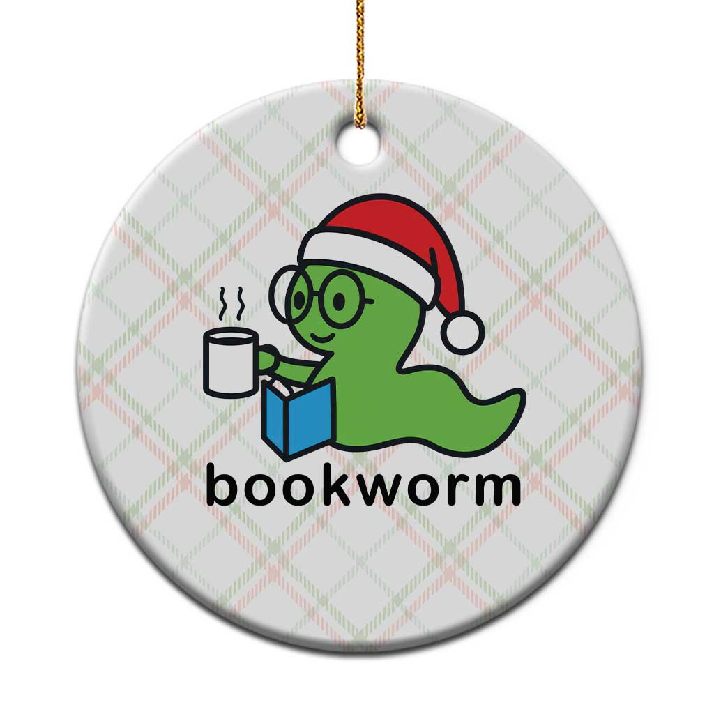 Bookworm Christmas Ceramic Ornament Reading Book Lover TS14 1pc Christmas Plaid Print Your Wear