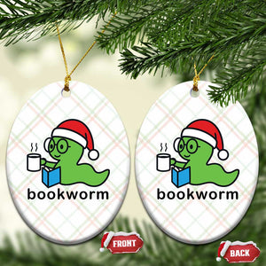 Bookworm Christmas Ceramic Ornament Reading Book Lover TS14 Print Your Wear
