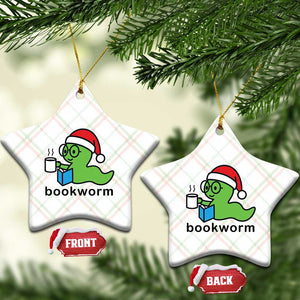 Bookworm Christmas Ceramic Ornament Reading Book Lover TS14 Print Your Wear