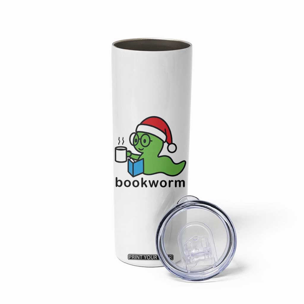 Bookworm Christmas Skinny Tumbler Reading Book Lover TS14 Print Your Wear