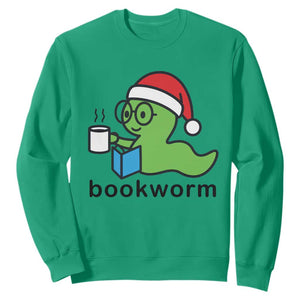 Bookworm Christmas Sweatshirt Reading Book Lover TS14 Irish Green Print Your Wear