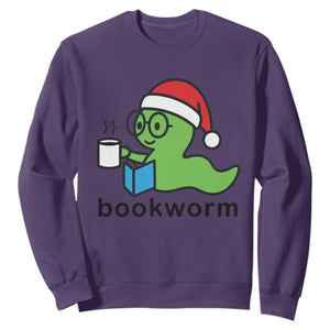 Bookworm Christmas Sweatshirt Reading Book Lover TS14 Purple Print Your Wear