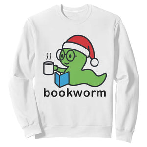 Bookworm Christmas Sweatshirt Reading Book Lover TS14 White Print Your Wear