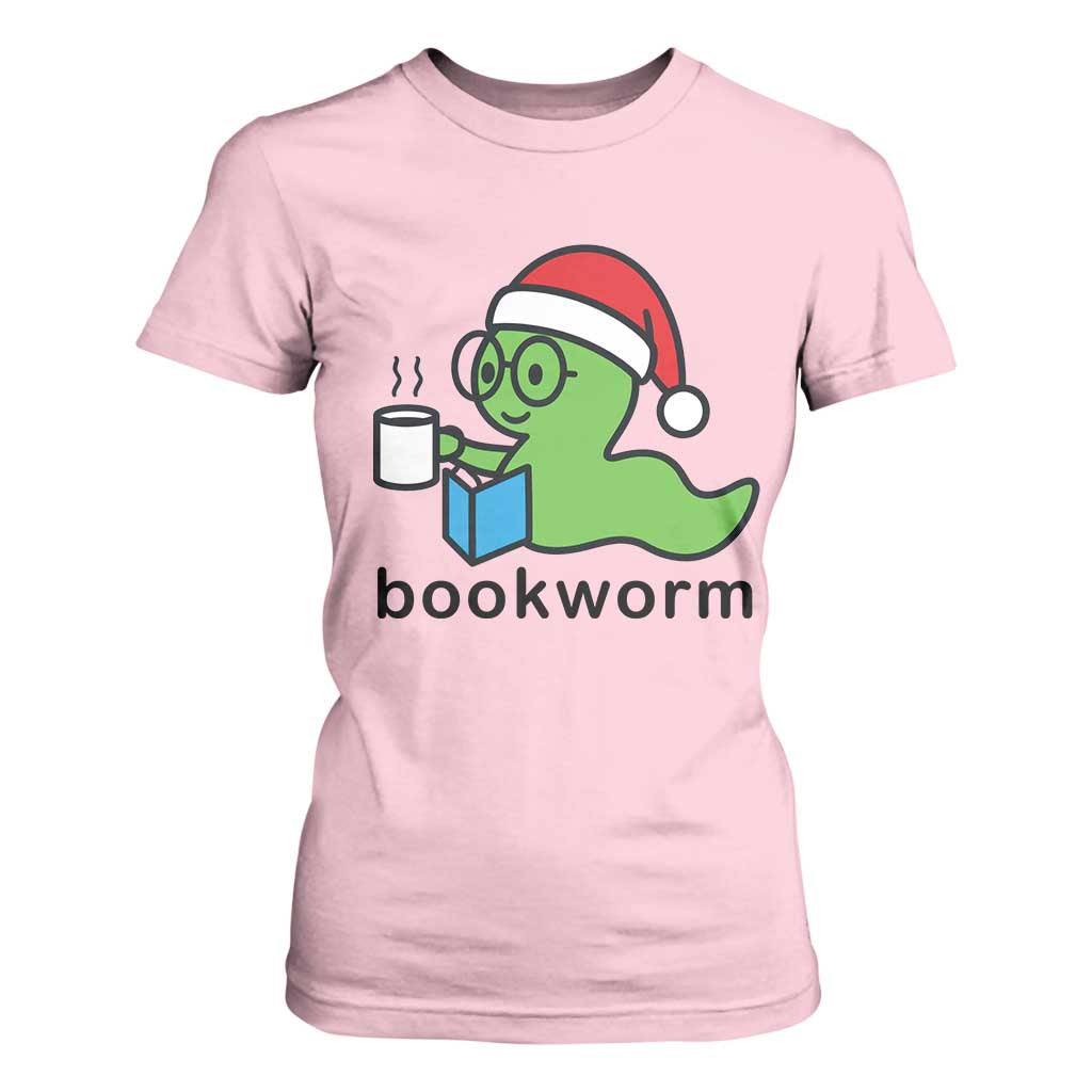 Bookworm Christmas T Shirt For Women Reading Book Lover TS14 Light Pink Print Your Wear
