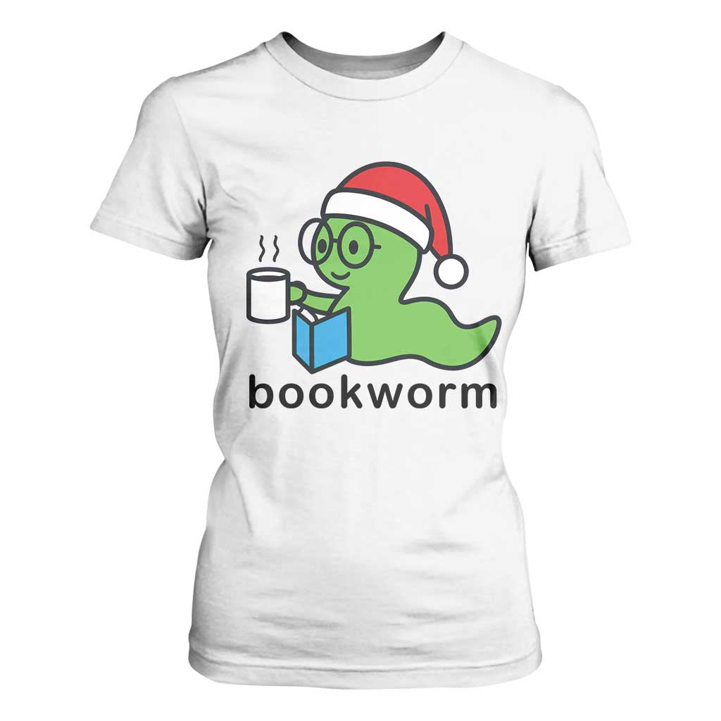 Bookworm Christmas T Shirt For Women Reading Book Lover TS14 White Print Your Wear