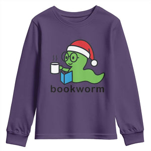 Bookworm Christmas Youth Sweatshirt Reading Book Lover TS14 Purple Print Your Wear