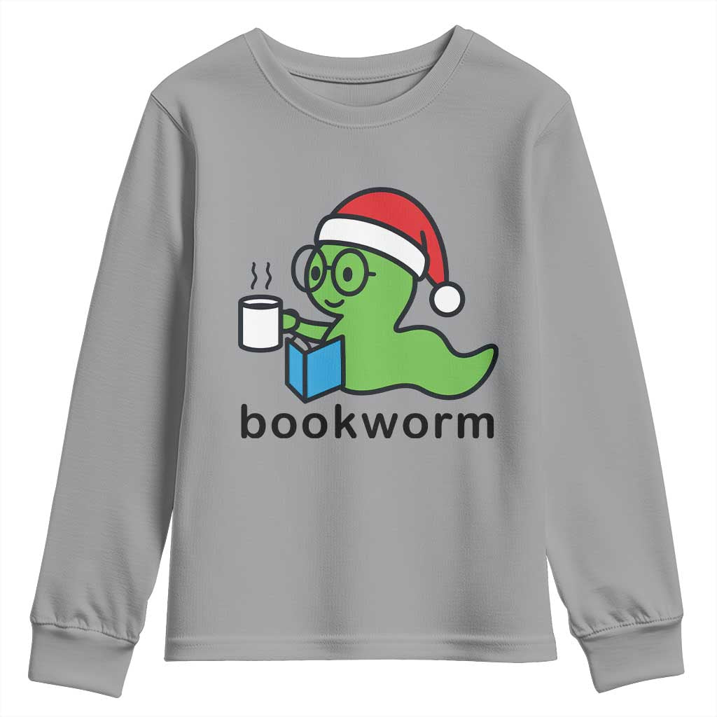 Bookworm Christmas Youth Sweatshirt Reading Book Lover TS14 Sport Gray Print Your Wear