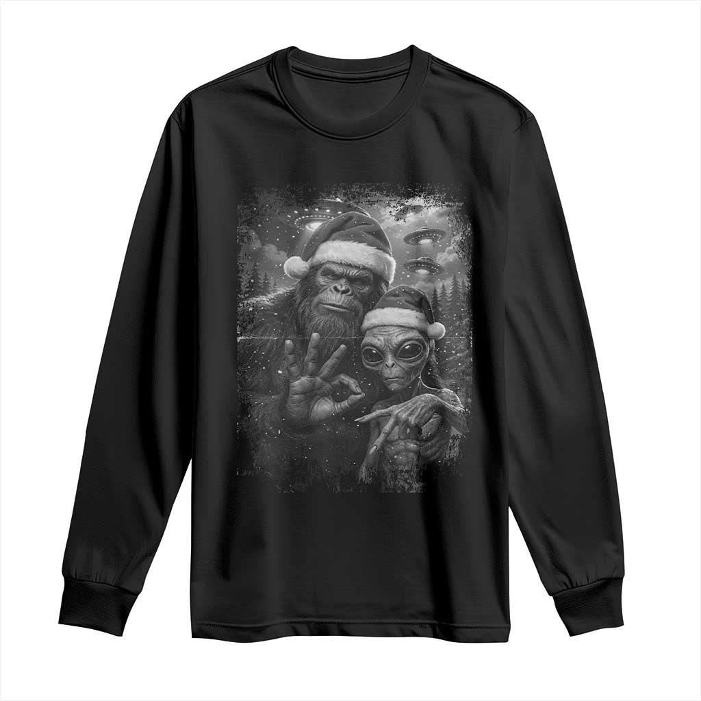 67 Six Seven Bigfoot Christmas Long Sleeve Shirt Sasquatch Ailen Selfie UFO Meme TS14 Black Print Your Wear