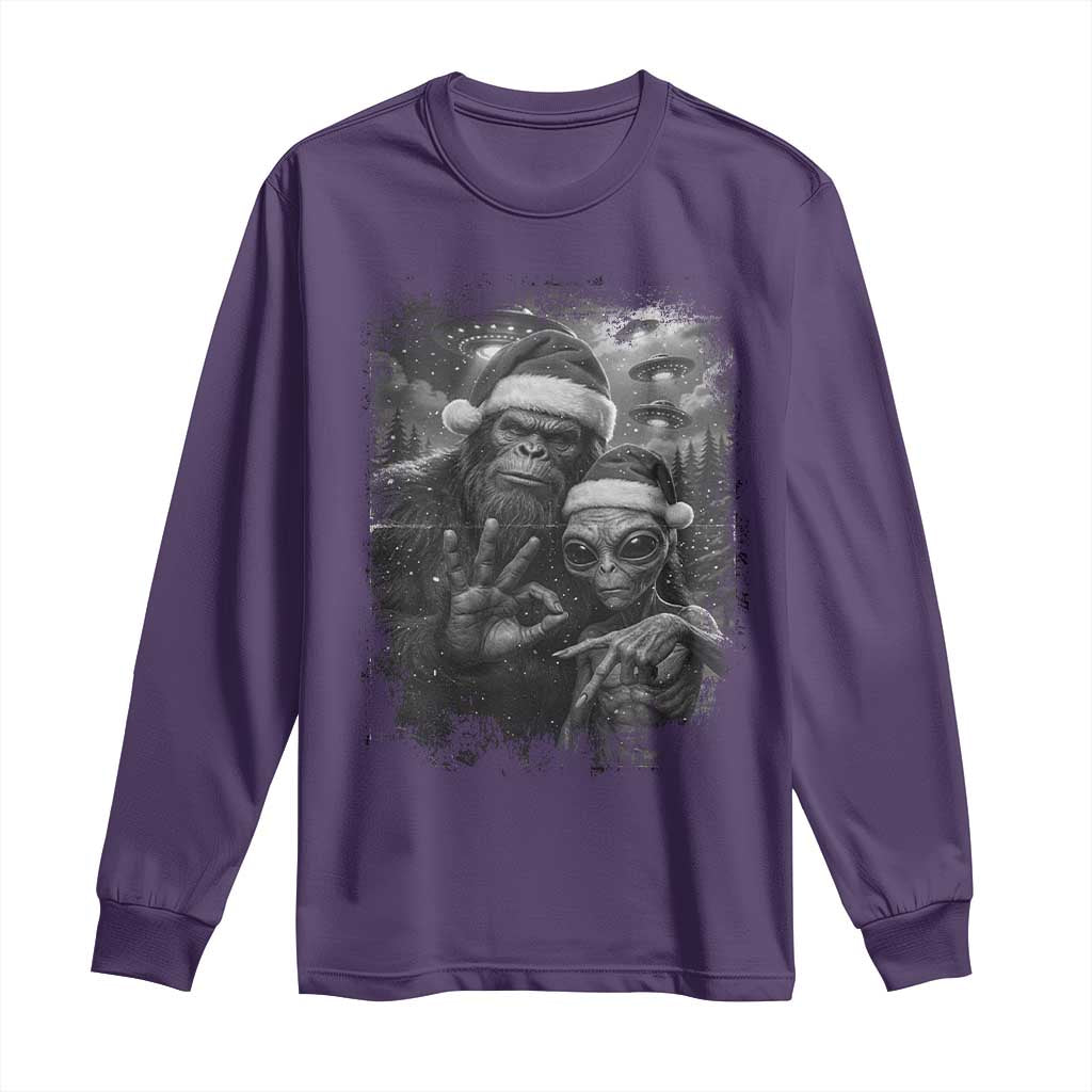 67 Six Seven Bigfoot Christmas Long Sleeve Shirt Sasquatch Ailen Selfie UFO Meme TS14 Purple Print Your Wear