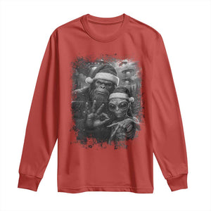 67 Six Seven Bigfoot Christmas Long Sleeve Shirt Sasquatch Ailen Selfie UFO Meme TS14 Red Print Your Wear