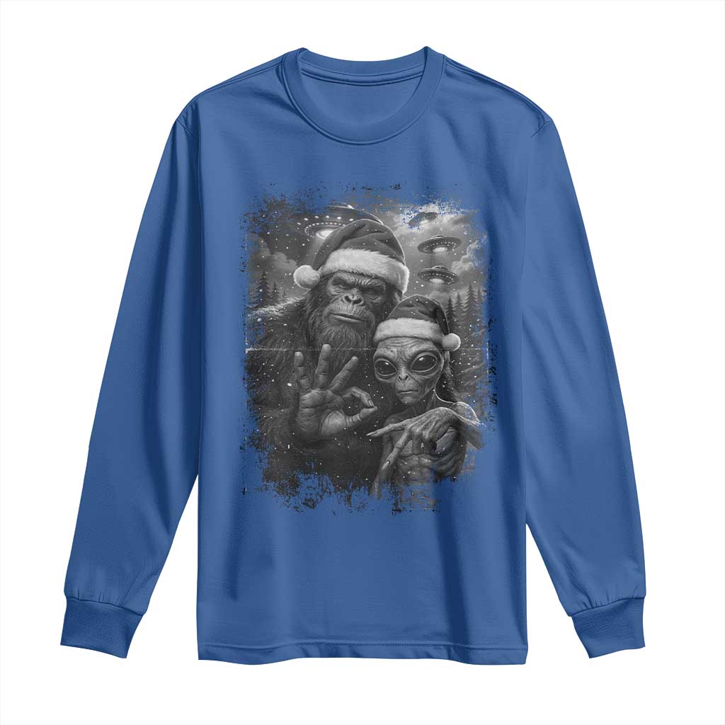 67 Six Seven Bigfoot Christmas Long Sleeve Shirt Sasquatch Ailen Selfie UFO Meme TS14 Royal Blue Print Your Wear