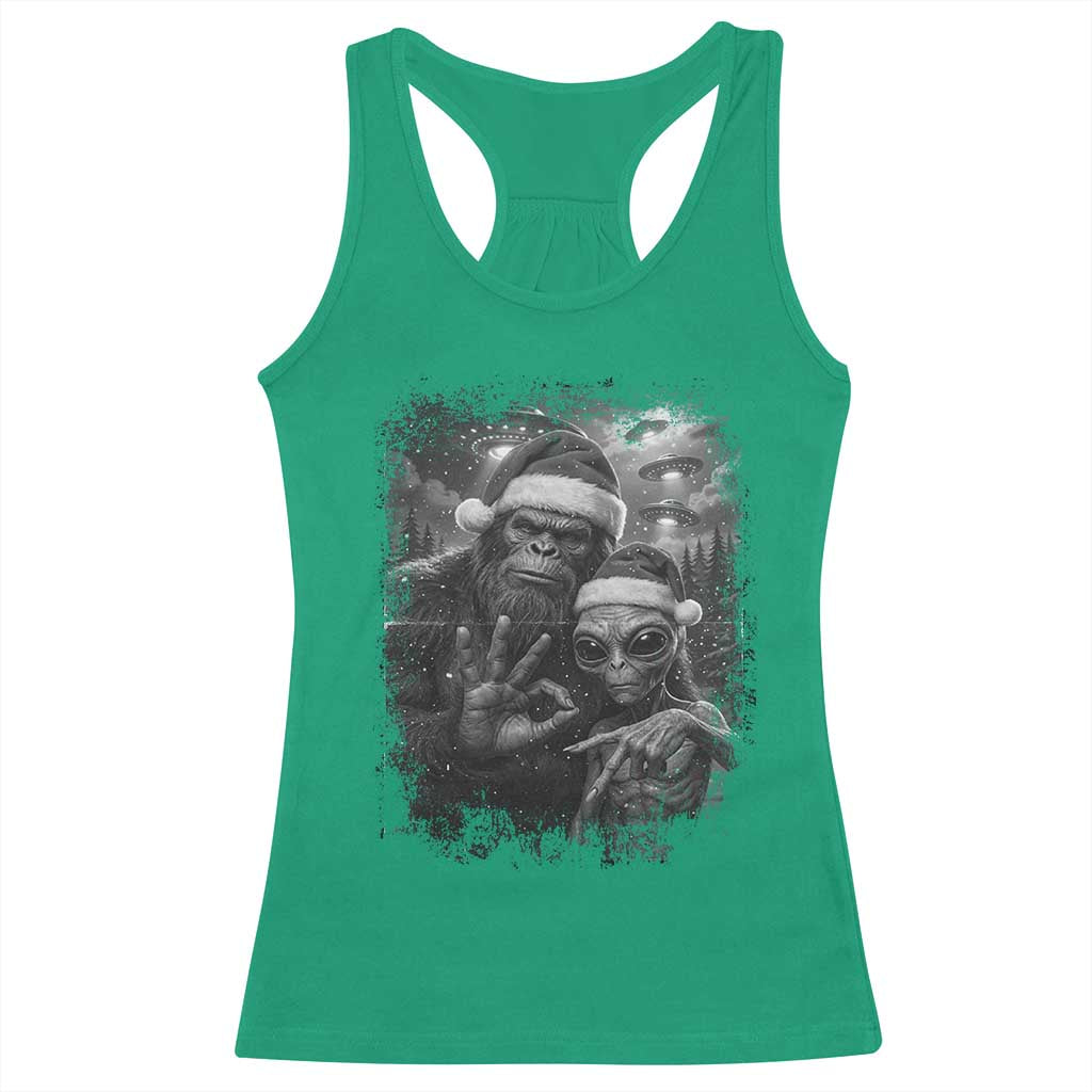 67 Six Seven Bigfoot Christmas Racerback Tank Top Sasquatch Ailen Selfie UFO Meme TS14 Irish Green Print Your Wear