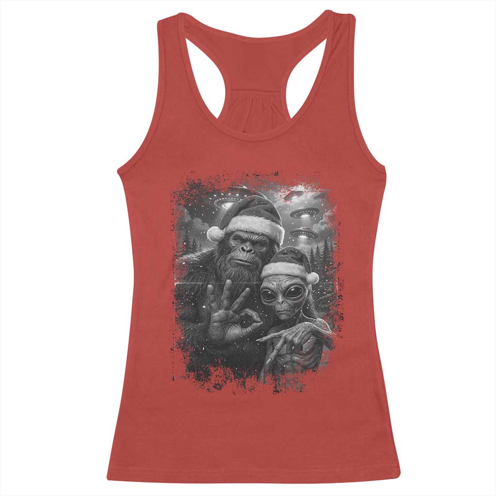 67 Six Seven Bigfoot Christmas Racerback Tank Top Sasquatch Ailen Selfie UFO Meme TS14 Red Print Your Wear