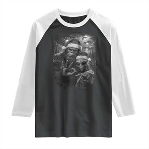 67 Six Seven Bigfoot Christmas Raglan Shirt Sasquatch Ailen Selfie UFO Meme TS14 Black White Print Your Wear