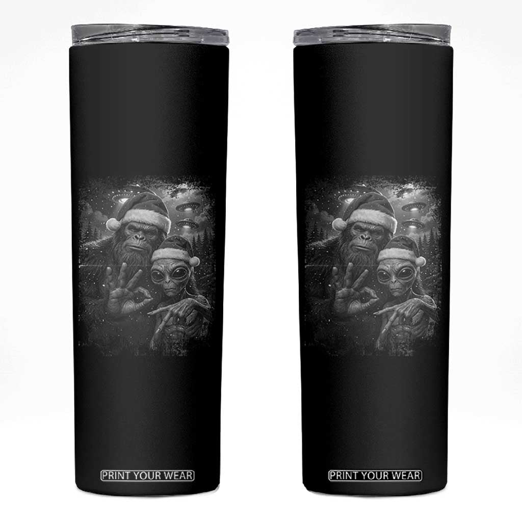 67 Six Seven Bigfoot Christmas Skinny Tumbler Sasquatch Ailen Selfie UFO Meme TS14 Black Print Your Wear