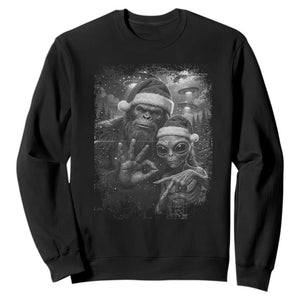 67 Six Seven Bigfoot Christmas Sweatshirt Sasquatch Ailen Selfie UFO Meme TS14 Black Print Your Wear