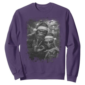 67 Six Seven Bigfoot Christmas Sweatshirt Sasquatch Ailen Selfie UFO Meme TS14 Purple Print Your Wear