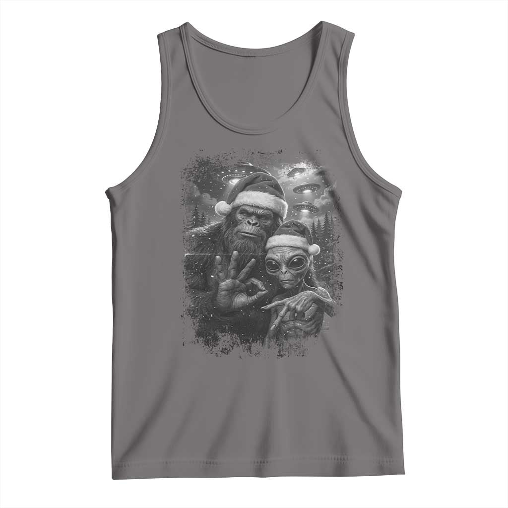 67 Six Seven Bigfoot Christmas Tank Top Sasquatch Ailen Selfie UFO Meme TS14 Deep Heather Print Your Wear
