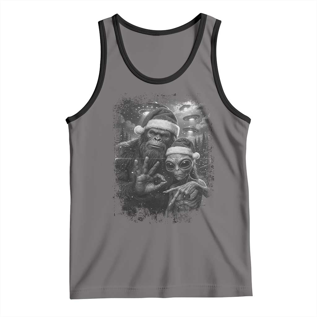 67 Six Seven Bigfoot Christmas Tank Top Sasquatch Ailen Selfie UFO Meme TS14 Deep Heather Black Print Your Wear