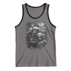 67 Six Seven Bigfoot Christmas Tank Top Sasquatch Ailen Selfie UFO Meme TS14 Deep Heather Black Print Your Wear