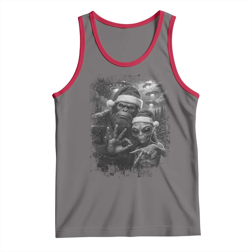 67 Six Seven Bigfoot Christmas Tank Top Sasquatch Ailen Selfie UFO Meme TS14 Deep Heather Red Print Your Wear
