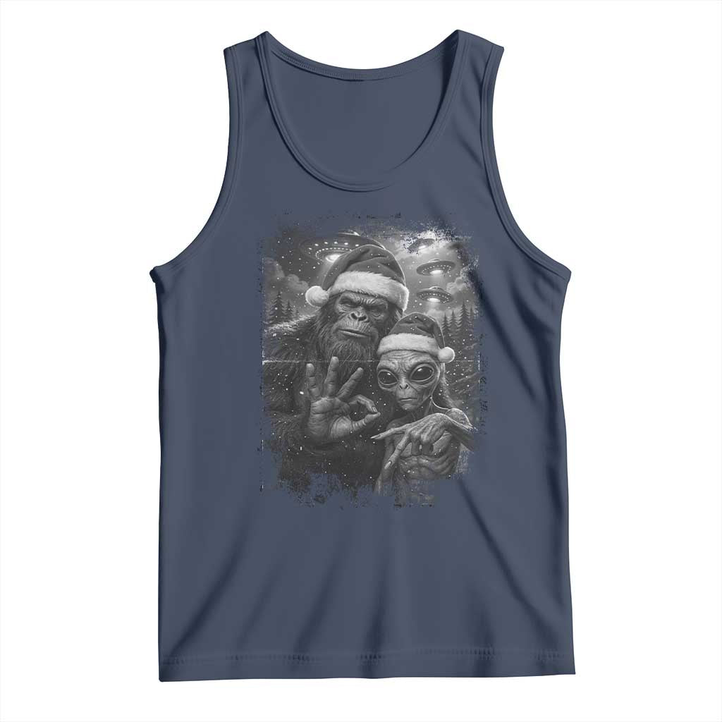 67 Six Seven Bigfoot Christmas Tank Top Sasquatch Ailen Selfie UFO Meme TS14 Navy Print Your Wear