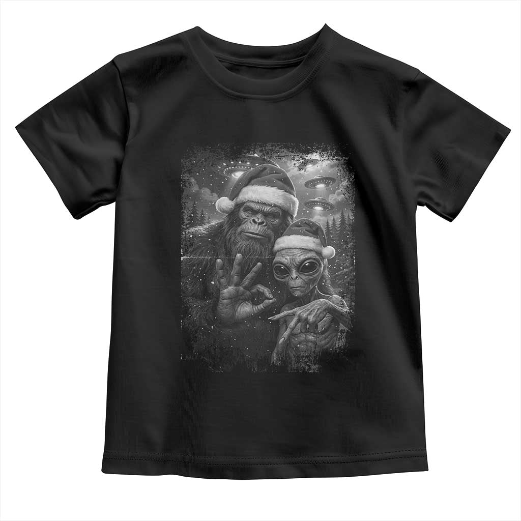 67 Six Seven Bigfoot Christmas Toddler T Shirt Sasquatch Ailen Selfie UFO Meme TS14 Black Print Your Wear