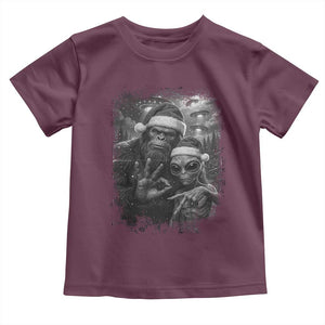 67 Six Seven Bigfoot Christmas Toddler T Shirt Sasquatch Ailen Selfie UFO Meme TS14 Maroon Print Your Wear