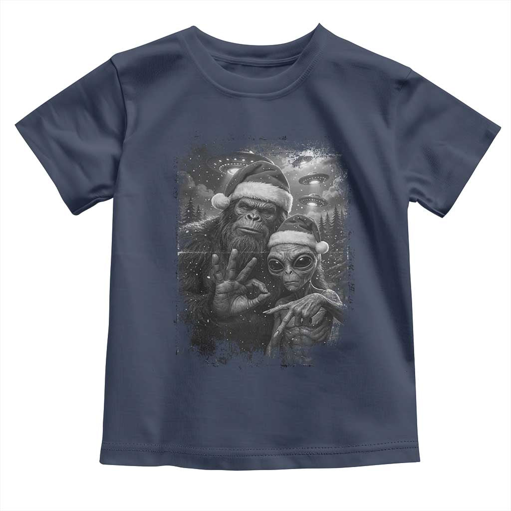 67 Six Seven Bigfoot Christmas Toddler T Shirt Sasquatch Ailen Selfie UFO Meme TS14 Navy Print Your Wear