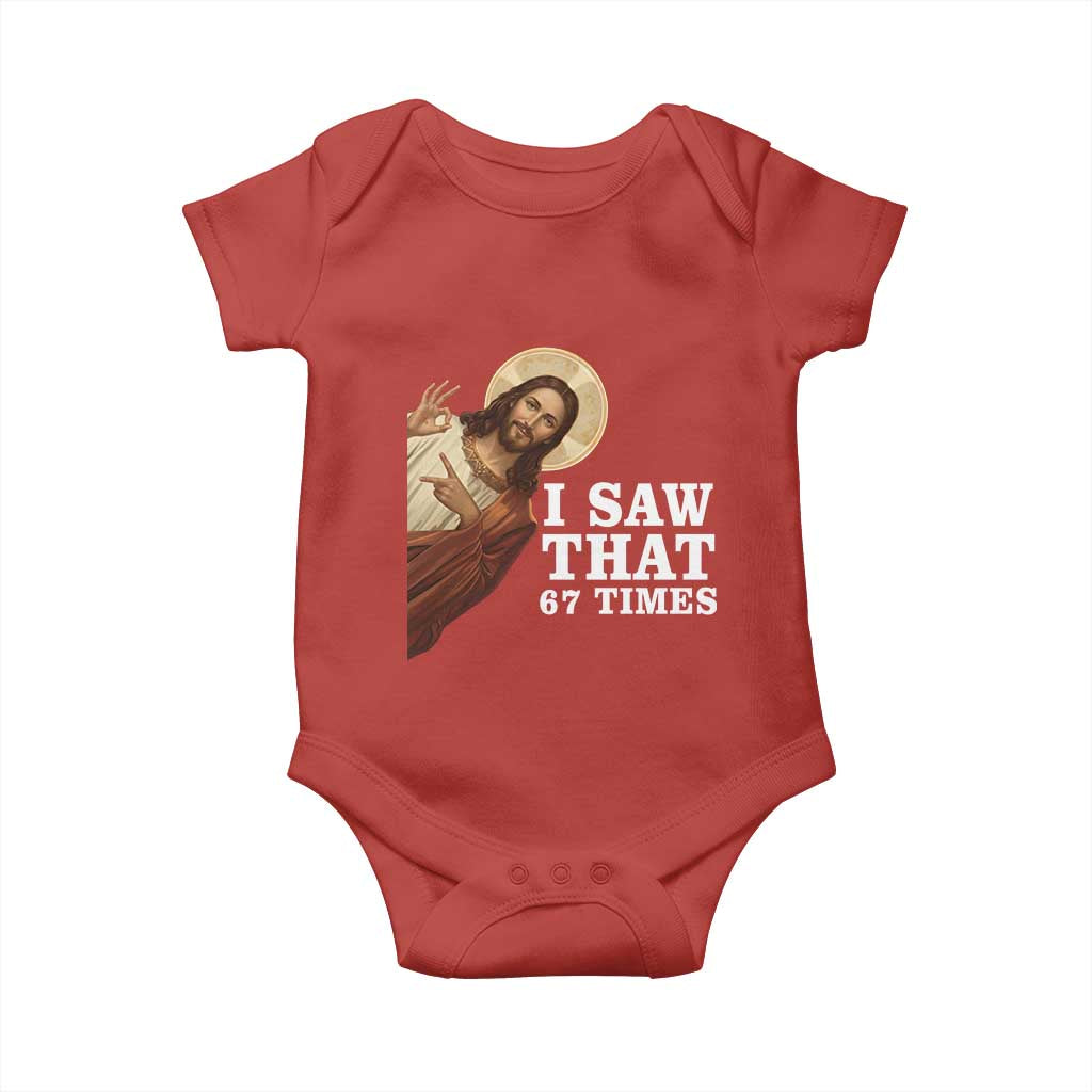Funny Six Seven Meme Baby Onesie I Saw That 67 Times TS14 Red Print Your Wear