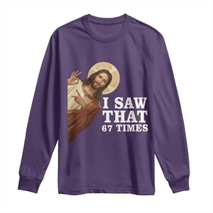 Funny Six Seven Meme Long Sleeve Shirt I Saw That 67 Times TS14 Purple Print Your Wear