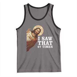 Funny Six Seven Meme Tank Top I Saw That 67 Times TS14 Deep Heather Black Print Your Wear