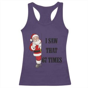67 Six Seven Santa Christmas Meme Racerback Tank Top I Saw That TS14 Purple Print Your Wear