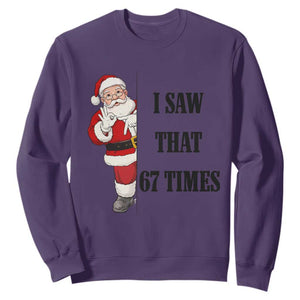 67 Six Seven Santa Christmas Meme Sweatshirt I Saw That TS14 Purple Print Your Wear