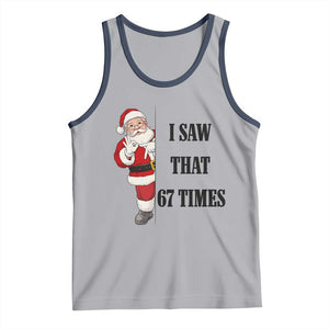67 Six Seven Santa Christmas Meme Tank Top I Saw That TS14 Athletic Heather Navy Print Your Wear