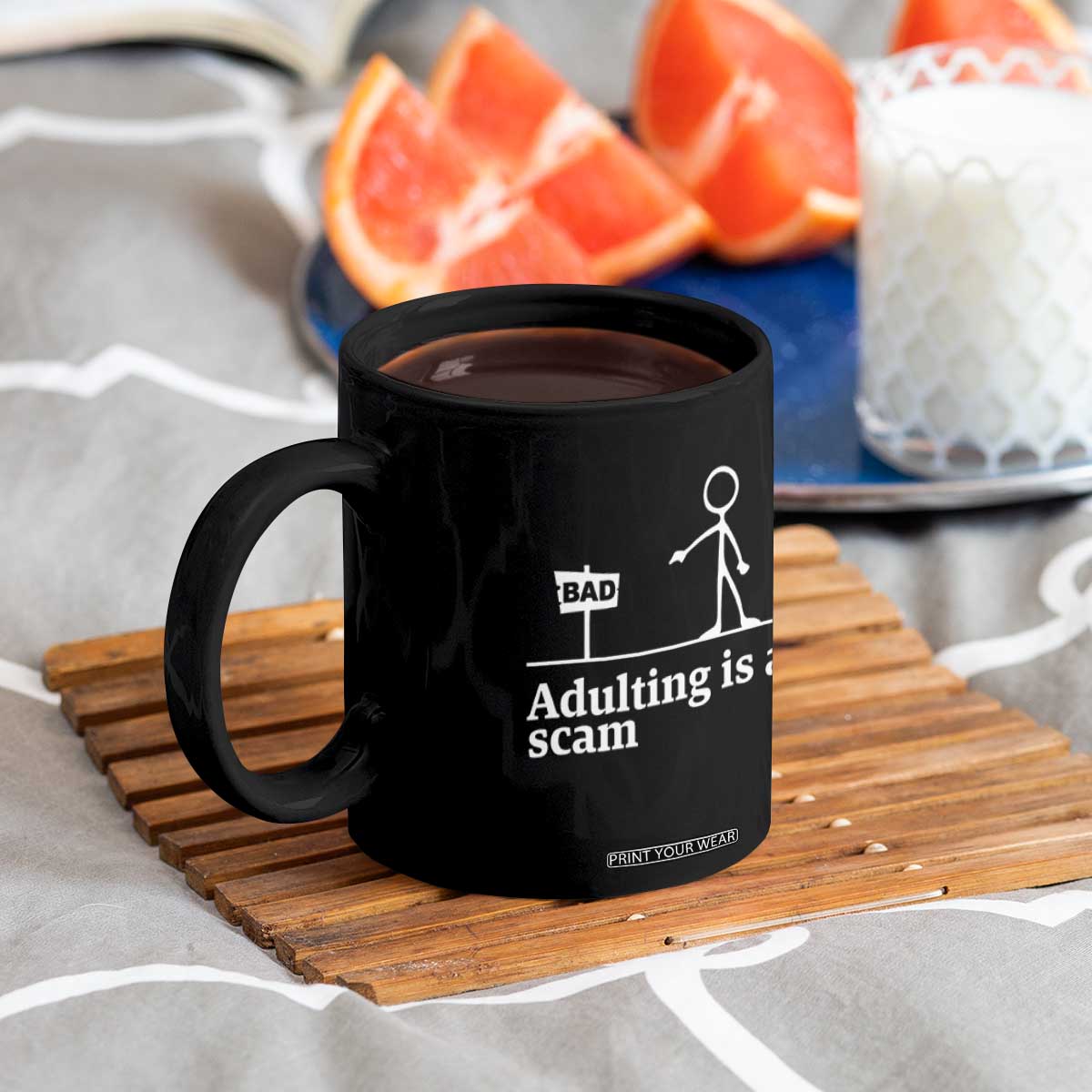 Adulting Is A Scam Coffee Mug Funny Quote Adult Humor TS14 Print Your Wear